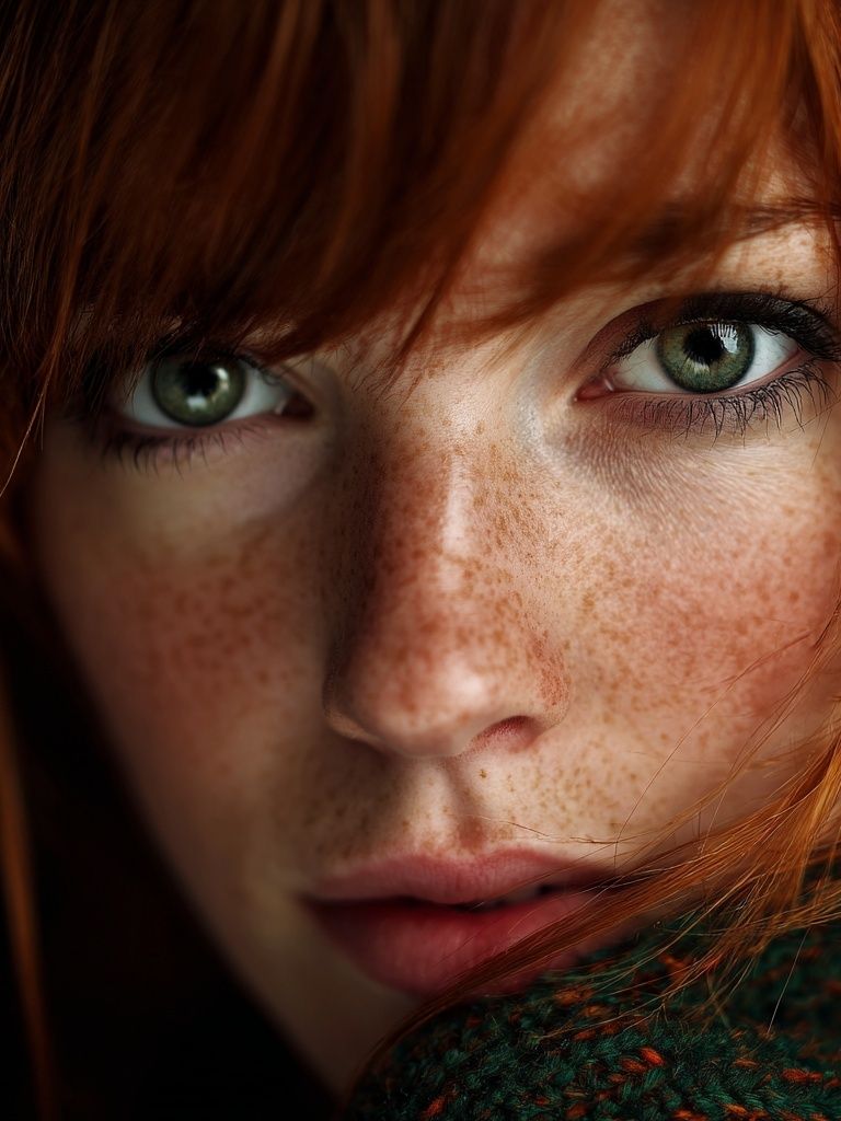 Freckled Redhead Portrait Print. poster detail