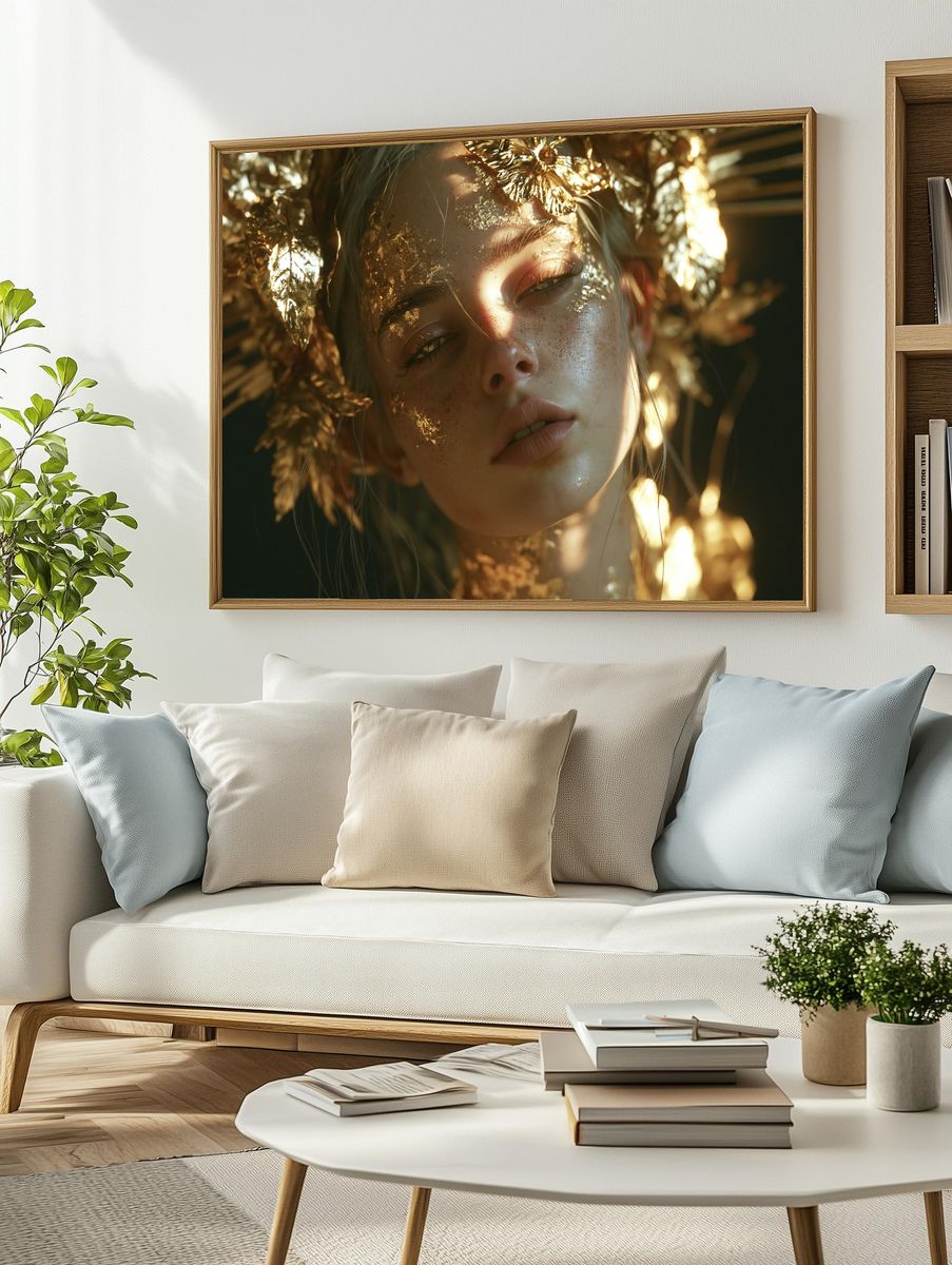 Golden Portrait Photography Poster. — room view 2