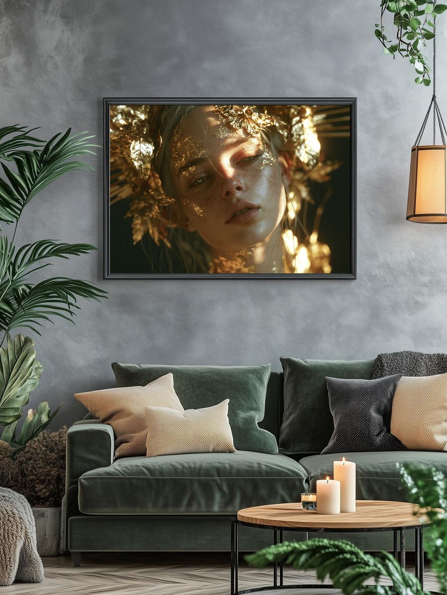 Golden Portrait Photography Poster. — room view 4