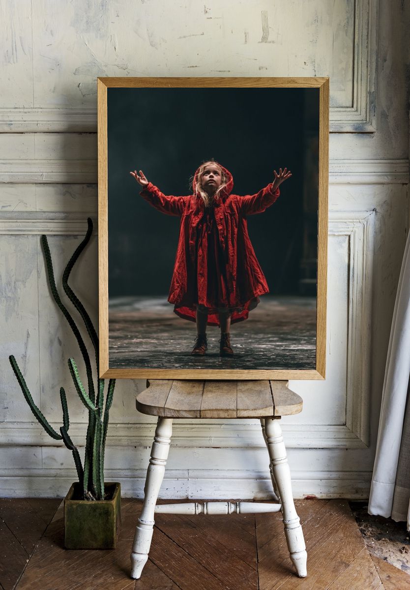 Girl in Red Cloak Photography Poster. room preview