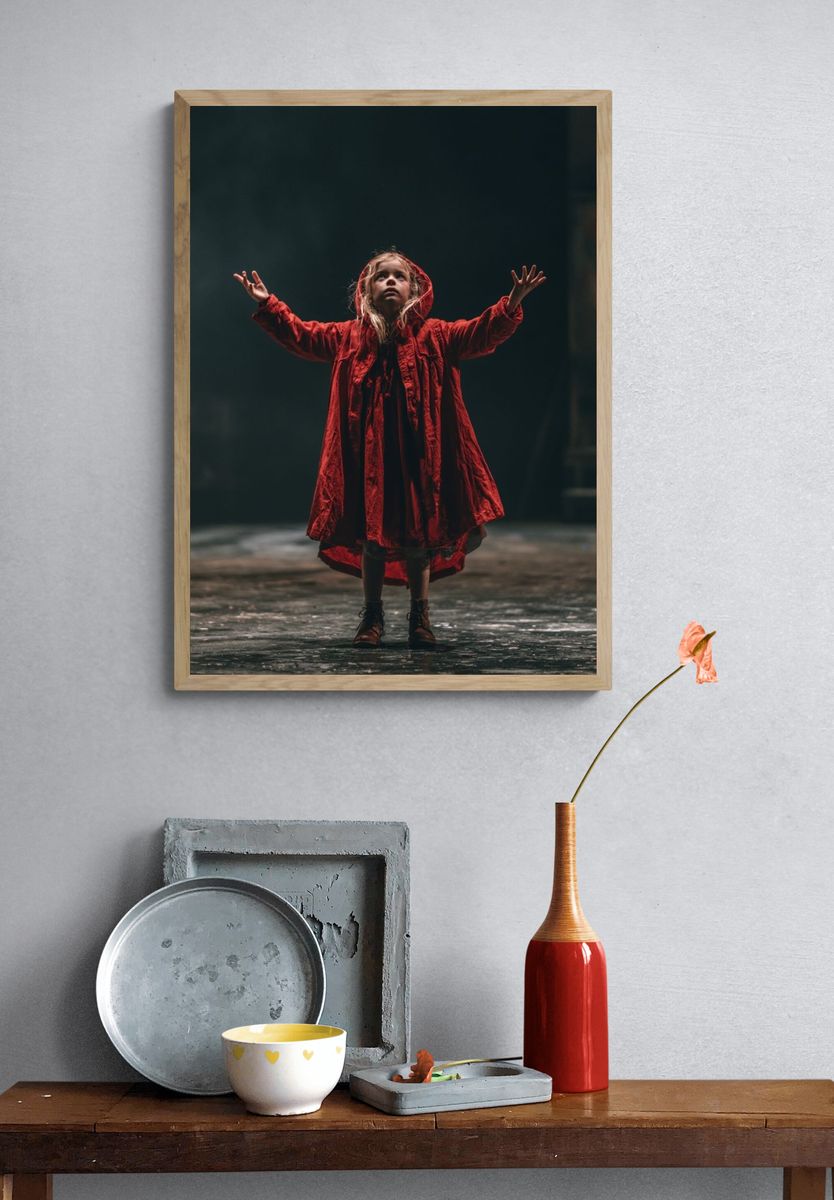 Girl in Red Cloak Photography Poster. — room view 3
