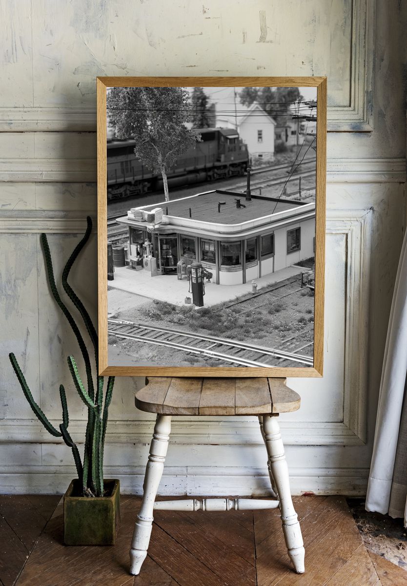 Model Train Station Photography Poster. room preview