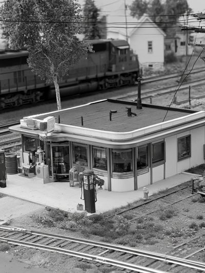 Model Train Station Photography Poster.