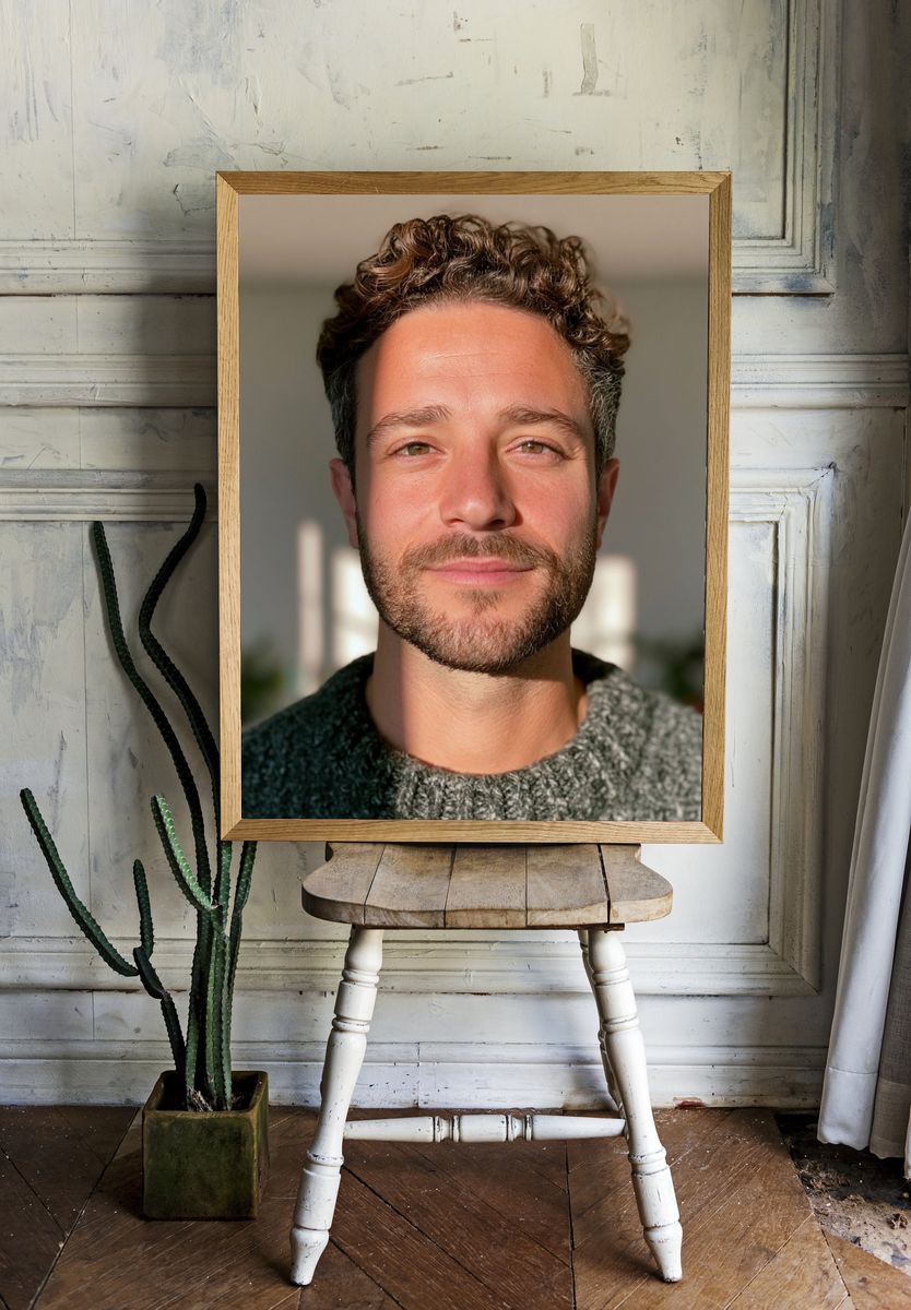 Warm Male Portrait Photography Poster. room preview