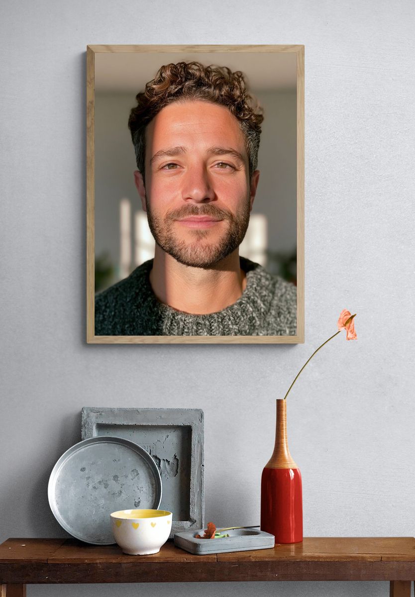 Warm Male Portrait Photography Poster. — room view 3