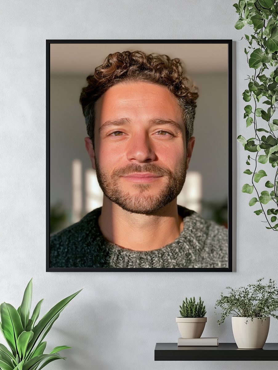 Warm Male Portrait Photography Poster. — room view 4