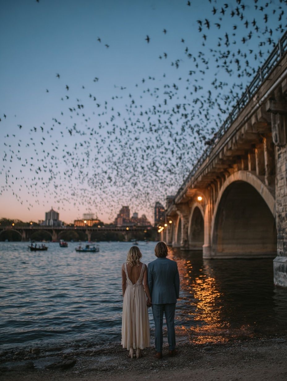 Twilight Bridge Birds Photography Poster. poster — photography art