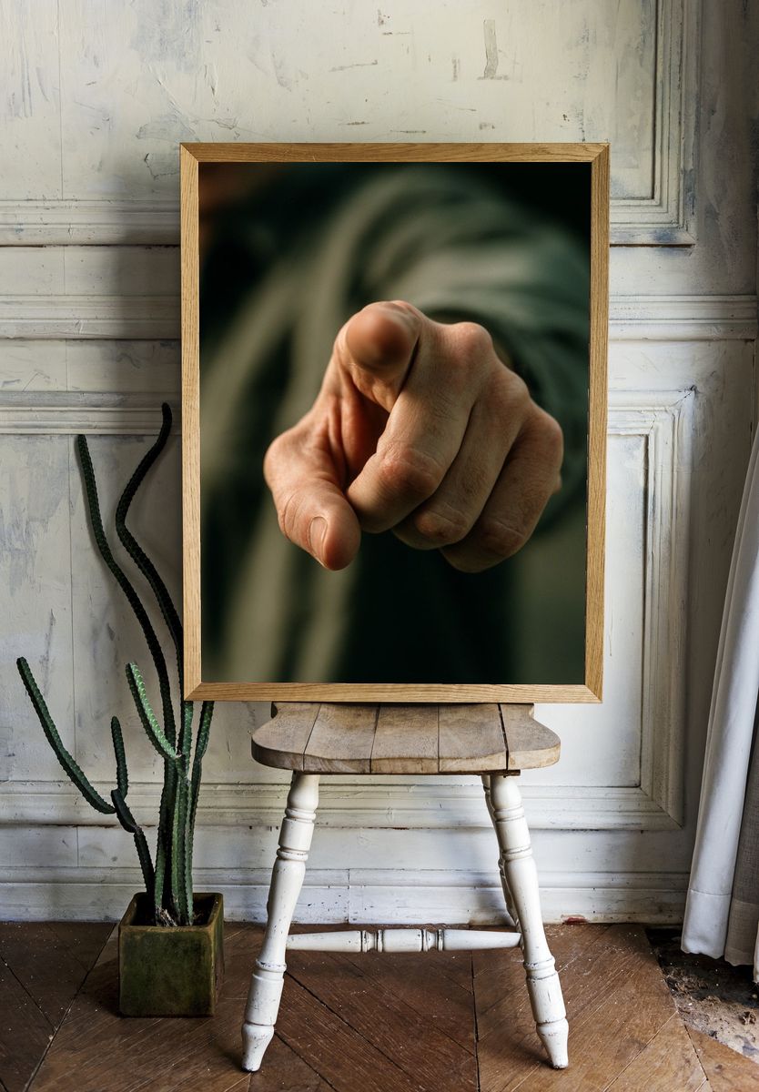 Pointing Hand Photography Poster. room preview