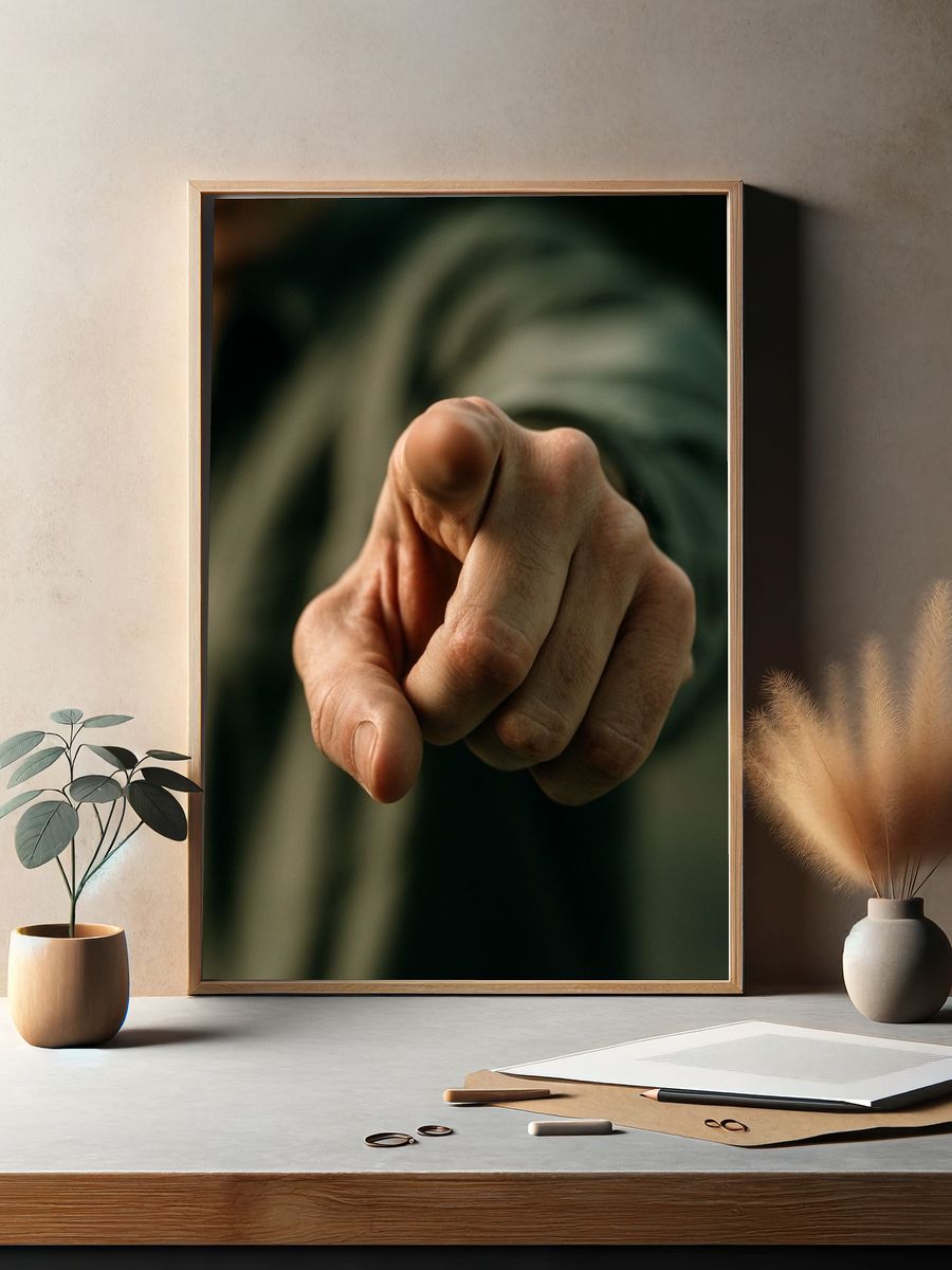 Pointing Hand Photography Poster. — room view 2