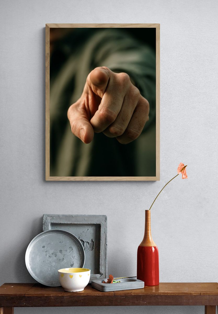 Pointing Hand Photography Poster. — room view 3