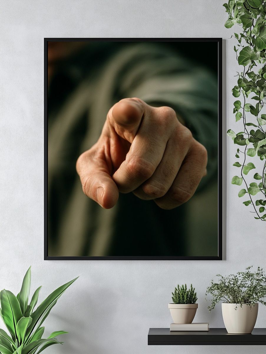 Pointing Hand Photography Poster. — room view 4