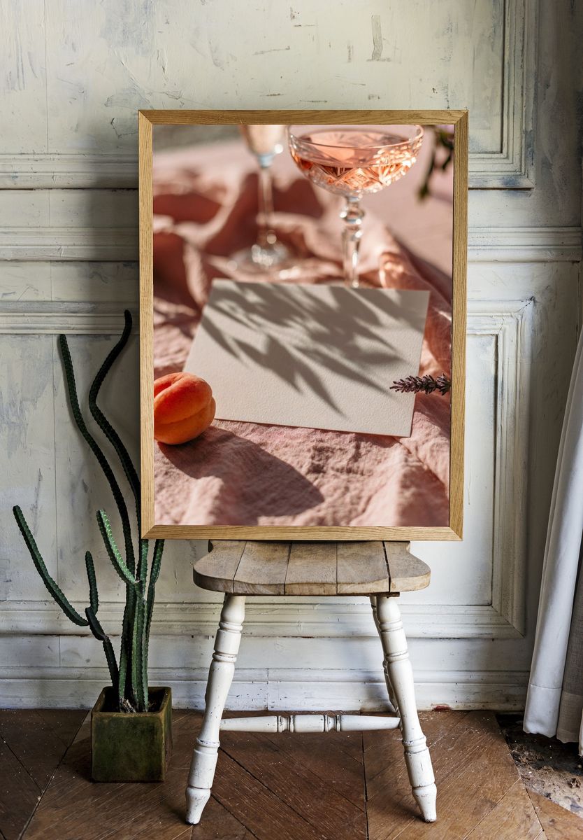 Peach Still Life Photography Poster. room preview