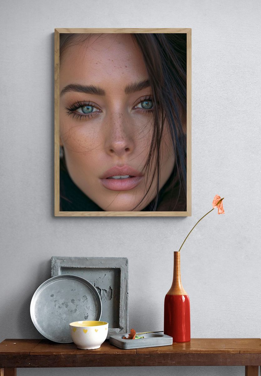 Blue-Eyed Portrait Photography Poster. — room view 3
