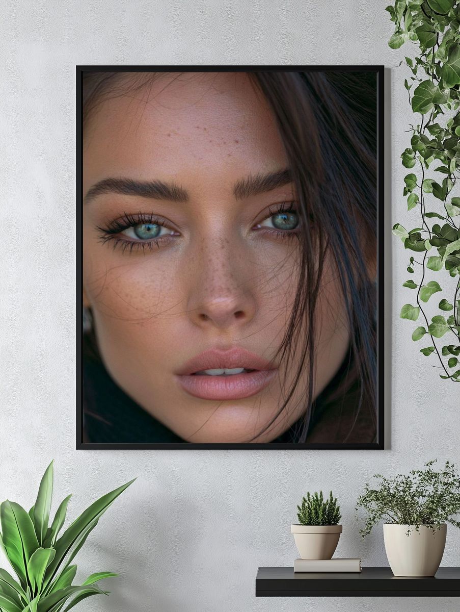 Blue-Eyed Portrait Photography Poster. — room view 4
