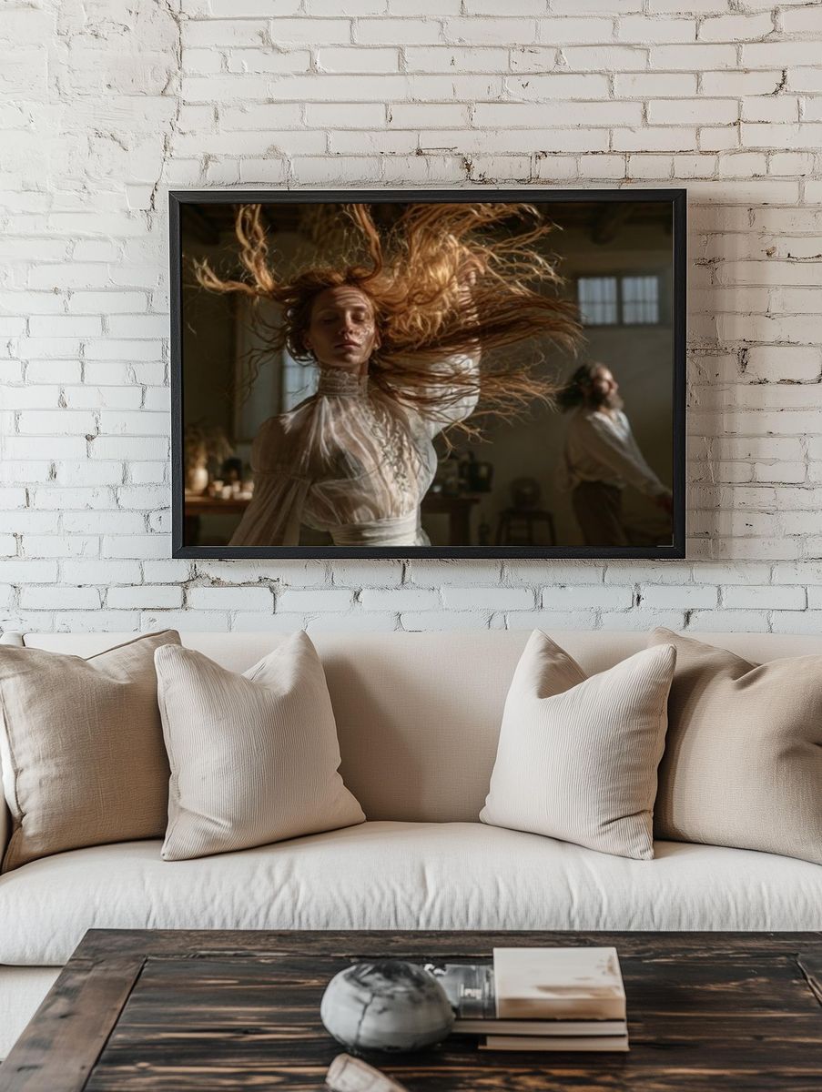 Dancing Woman Portrait Print. room preview
