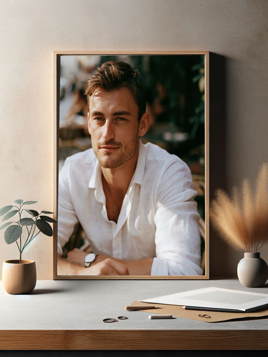 Portrait of a Man Photography Poster. — room view 2