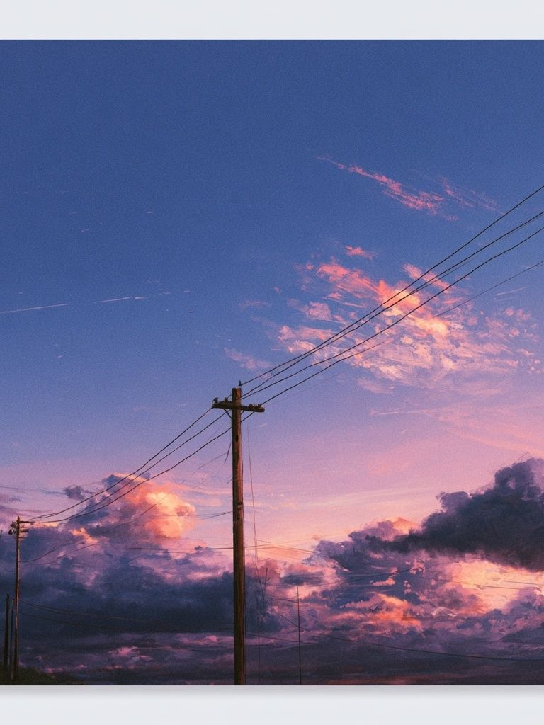 Sunset Power Lines Photography Poster. poster — photography art