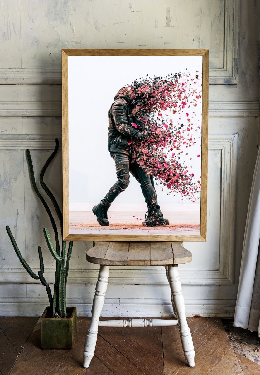Disintegrating Figure Photography Poster. — room view 1