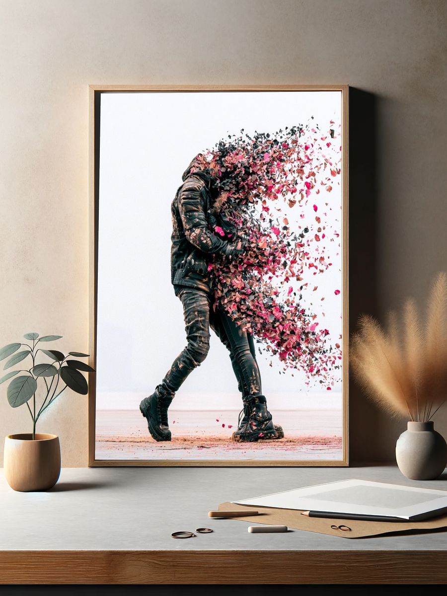 Disintegrating Figure Photography Poster. — room view 2