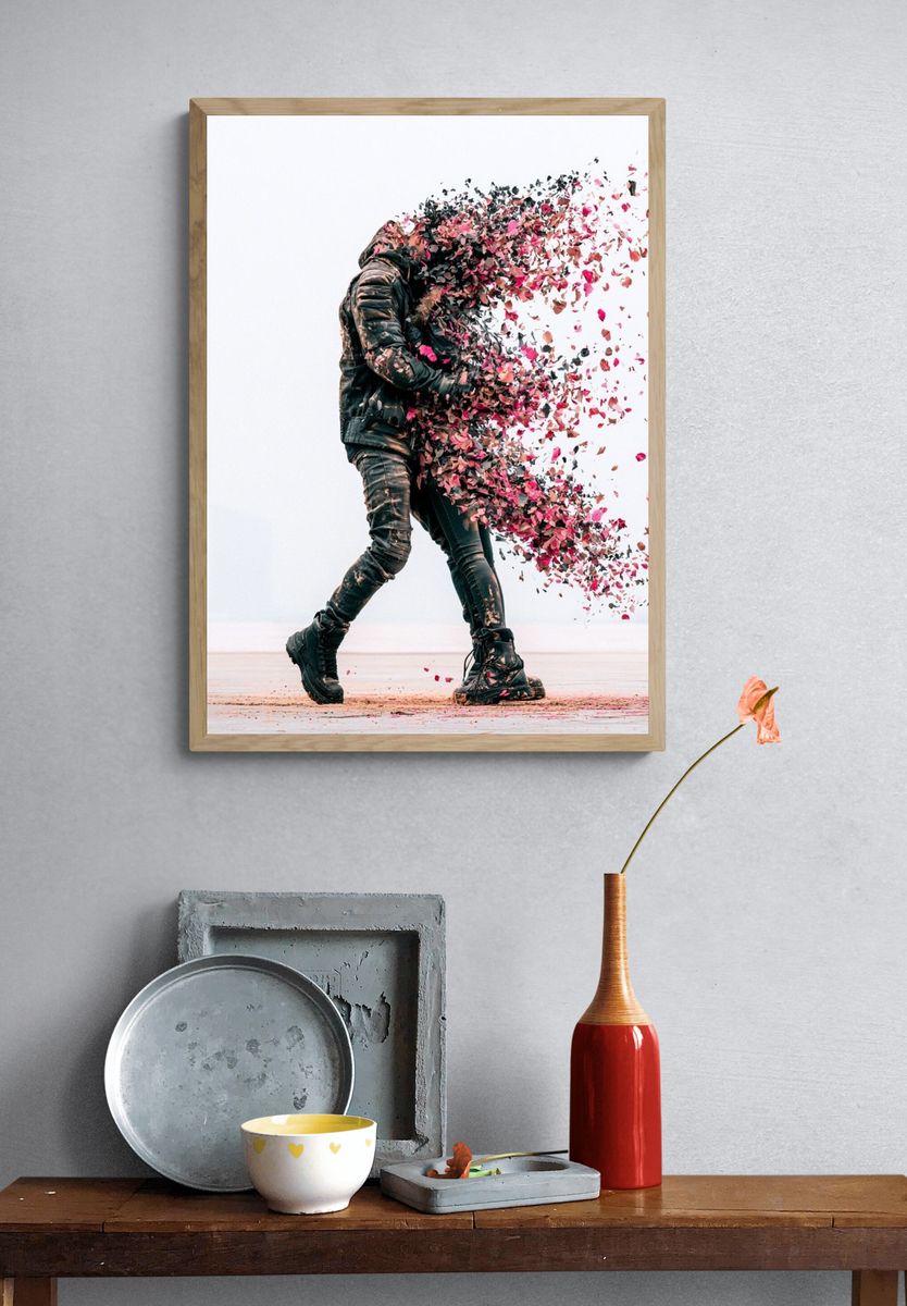 Disintegrating Figure Photography Poster. — room view 3