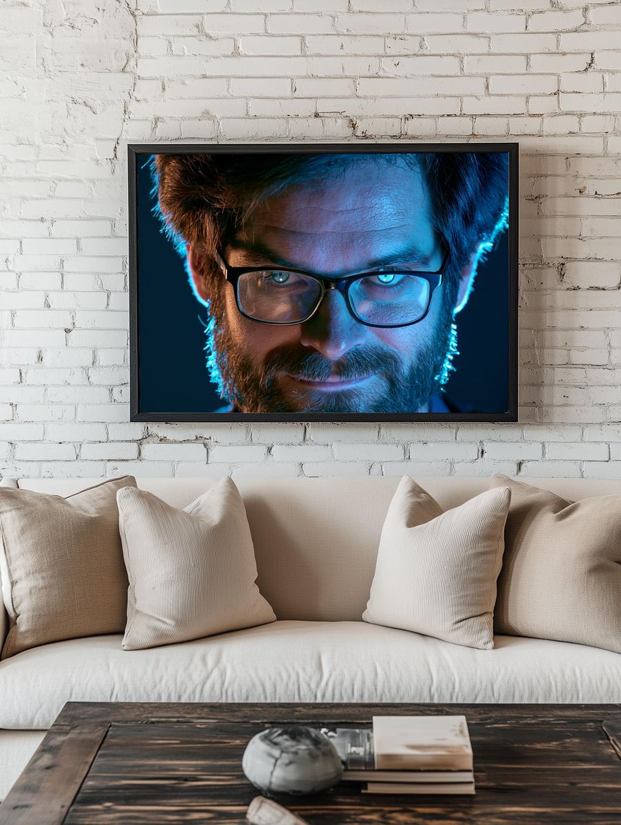 Cyberpunk Man Portrait Poster. — room view 1