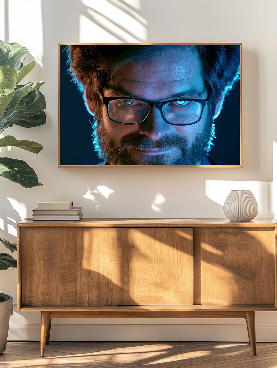Cyberpunk Man Portrait Poster. — room view 3