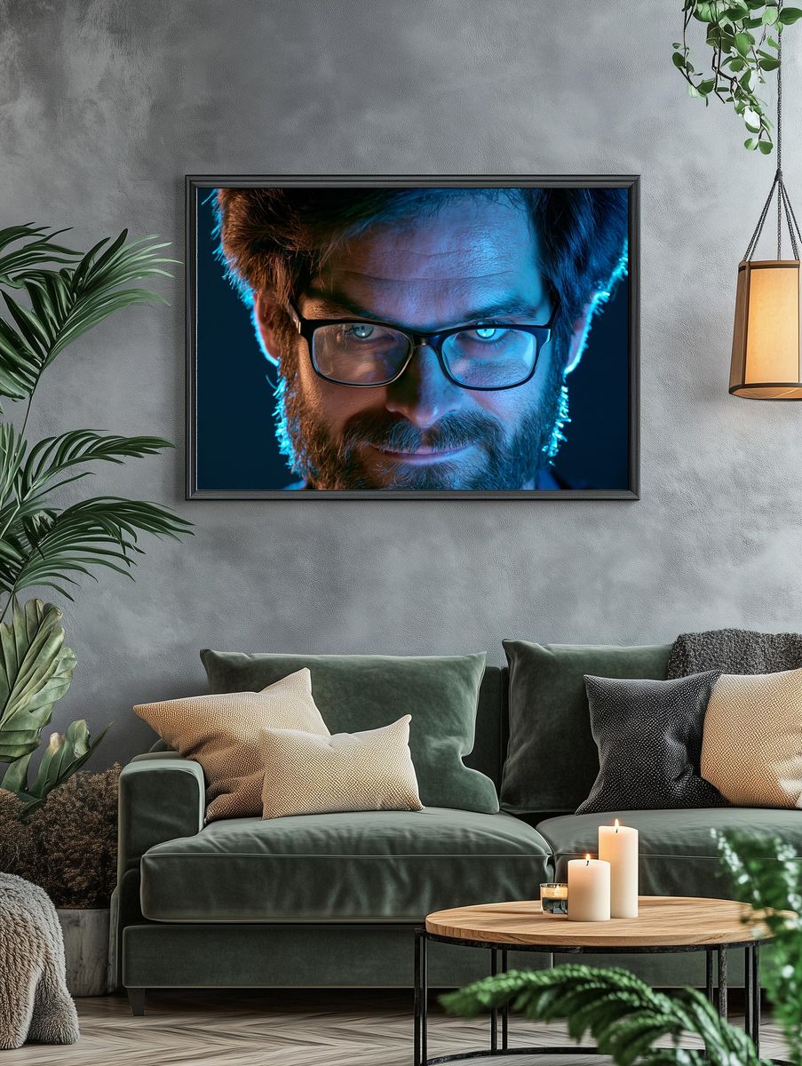 Cyberpunk Man Portrait Poster. — room view 4