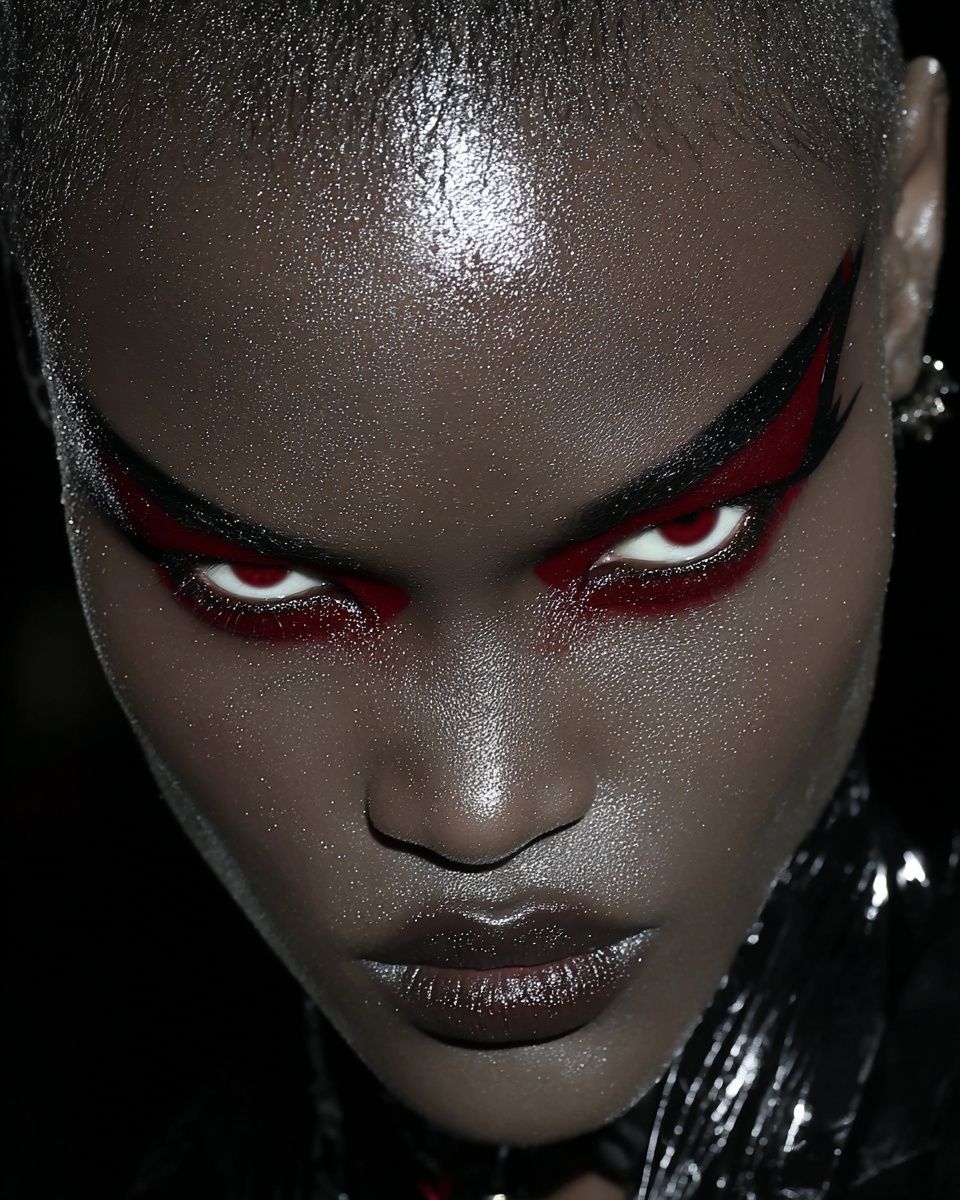 Futuristic Red-Eye Portrait Print. poster — photography art