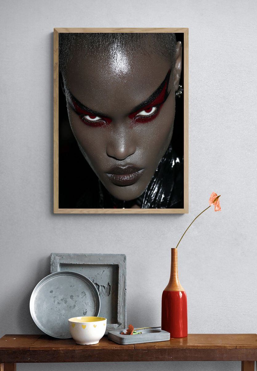 Futuristic Red-Eye Portrait Print. — room view 3