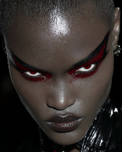 Futuristic Red-Eye Portrait Print. poster