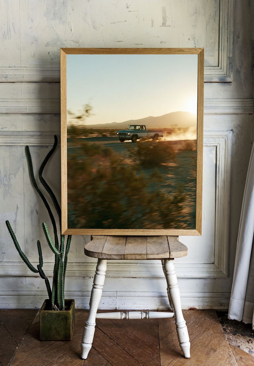 Desert Pickup Drive Photography Poster. — room view 1
