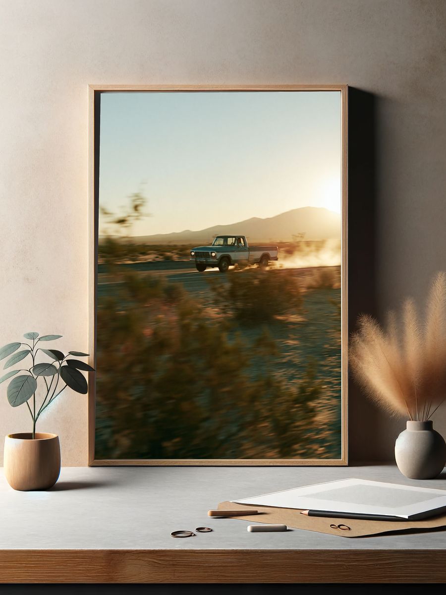 Desert Pickup Drive Photography Poster. — room view 2