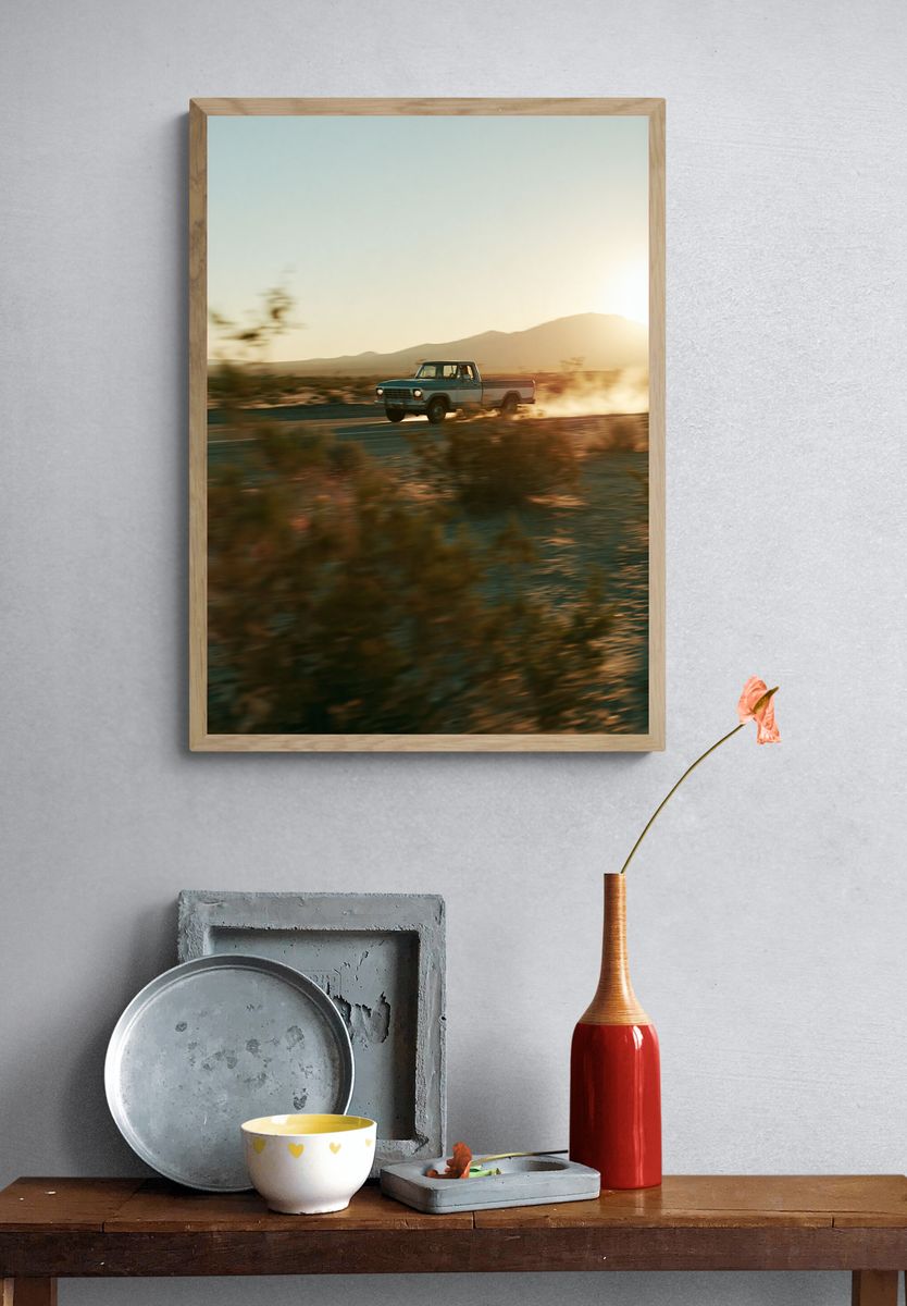 Desert Pickup Drive Photography Poster. — room view 3