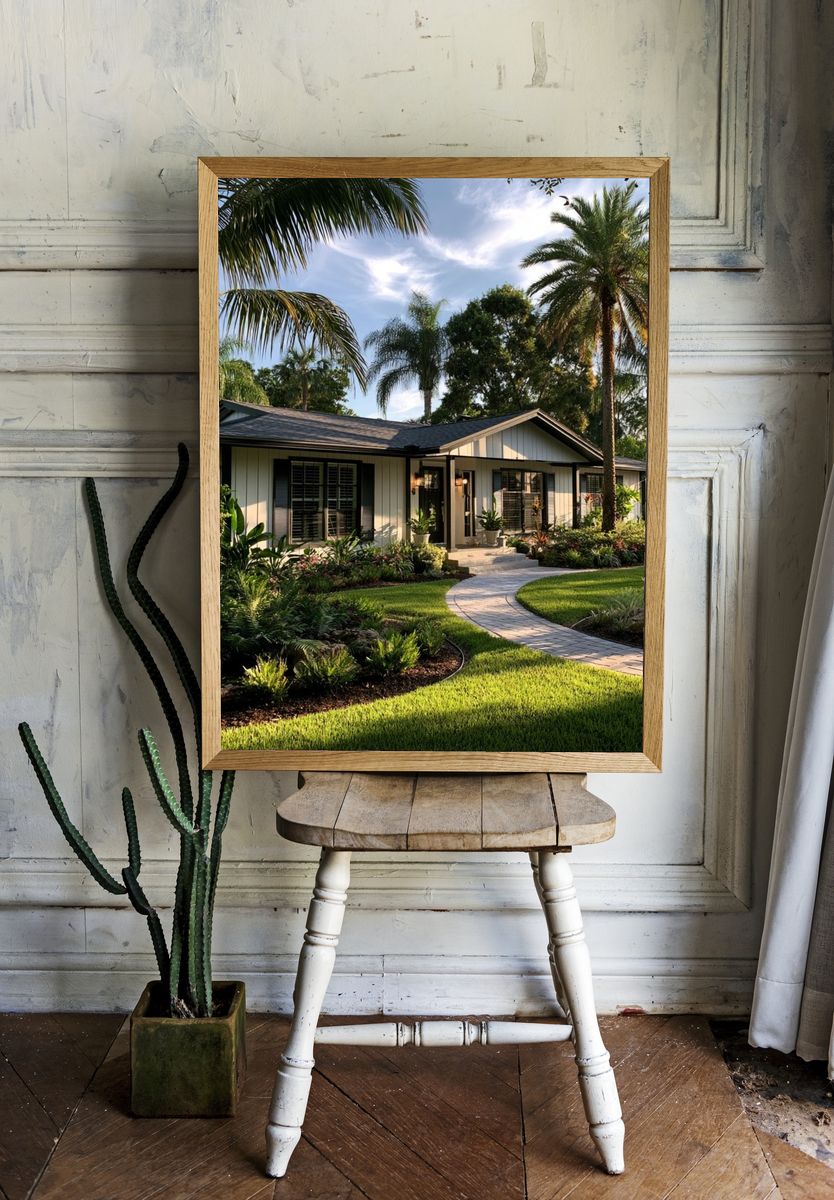 Tropical House Garden Photography Poster. room preview