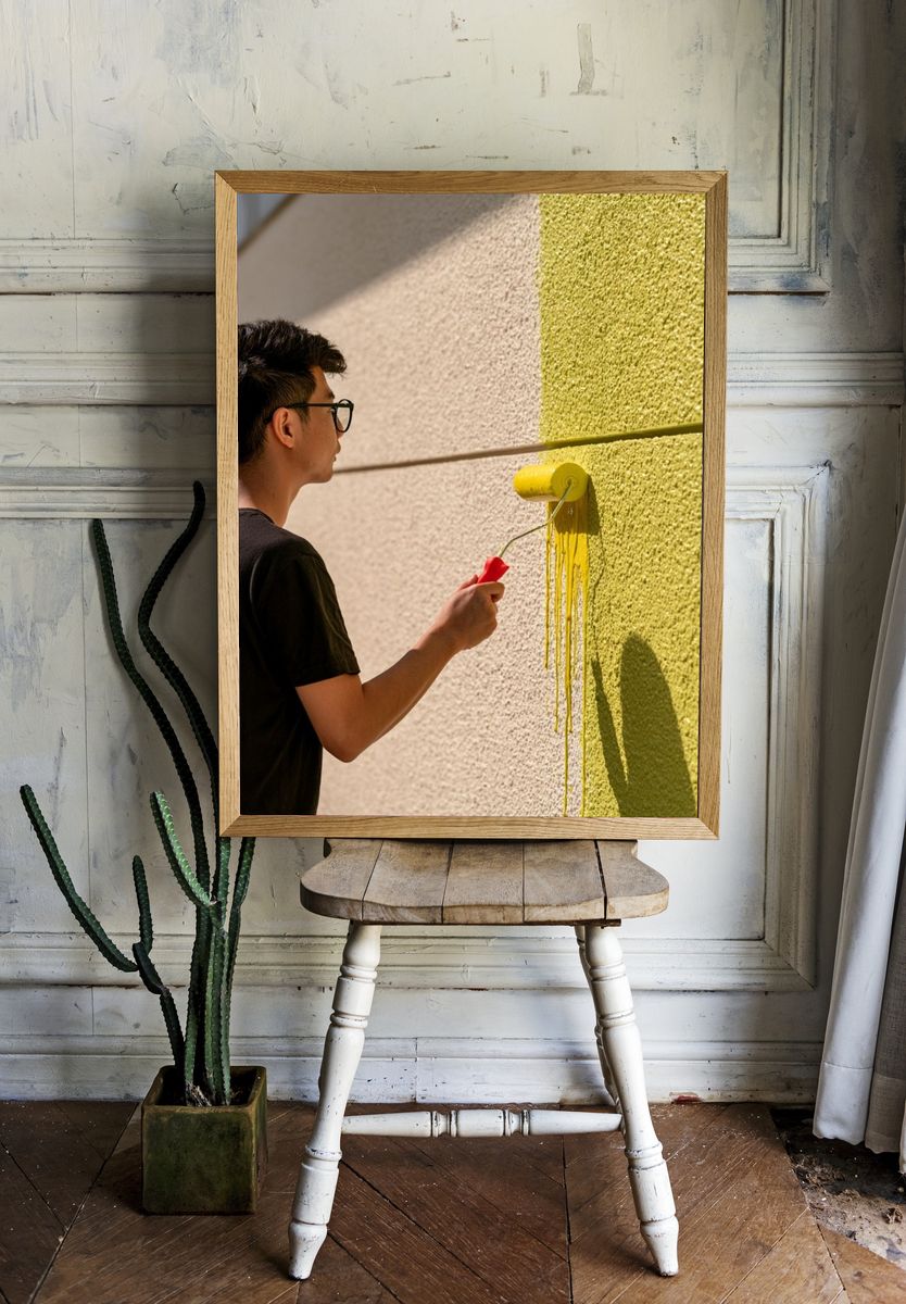Wall Painting in Sunlight Photography Poster. — room view 1