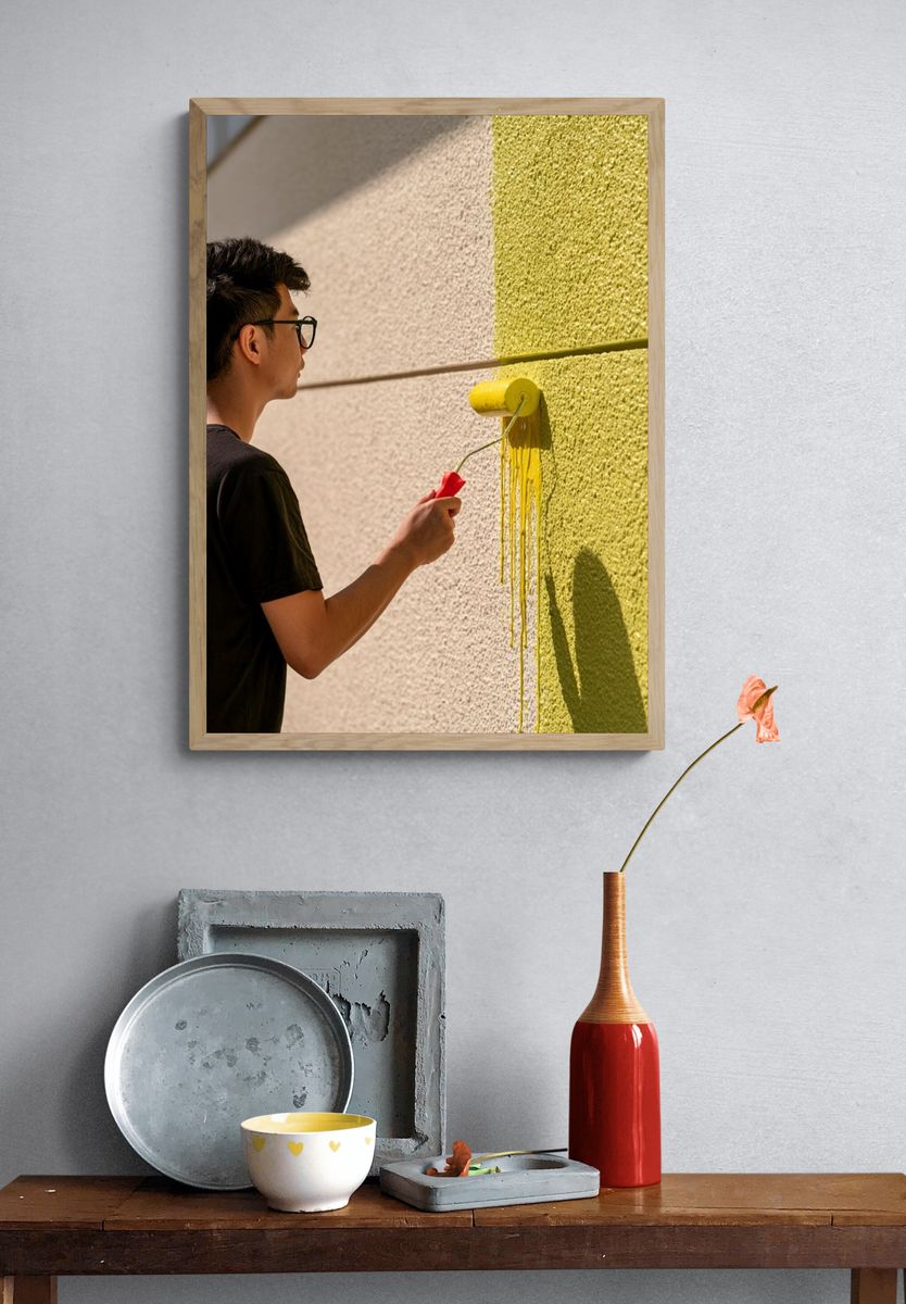 Wall Painting in Sunlight Photography Poster. — room view 3