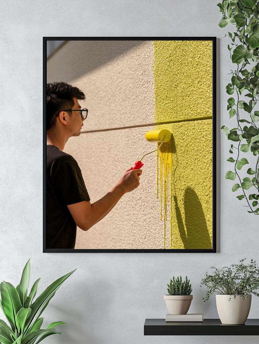 Wall Painting in Sunlight Photography Poster. — room view 4