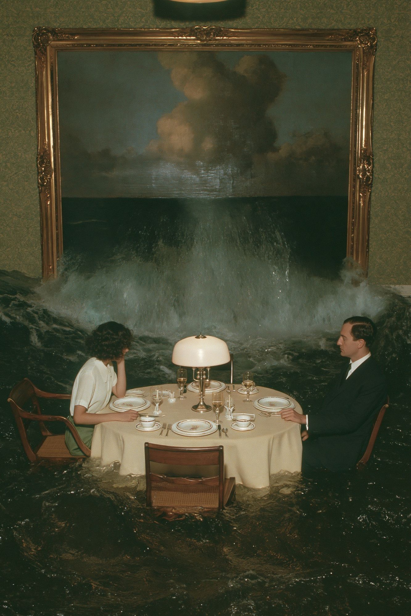 Surreal Flood Dinner Photography Poster. poster detail