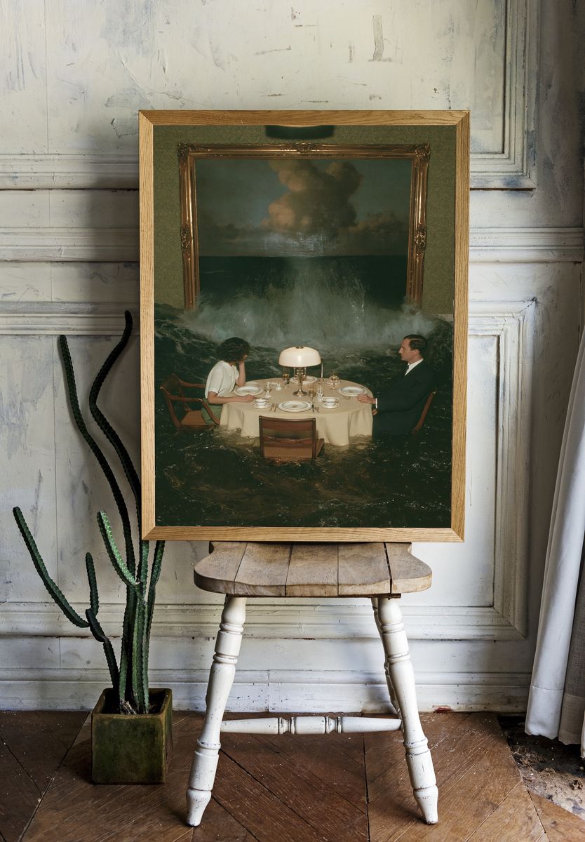 Surreal Flood Dinner Photography Poster. — room view 1