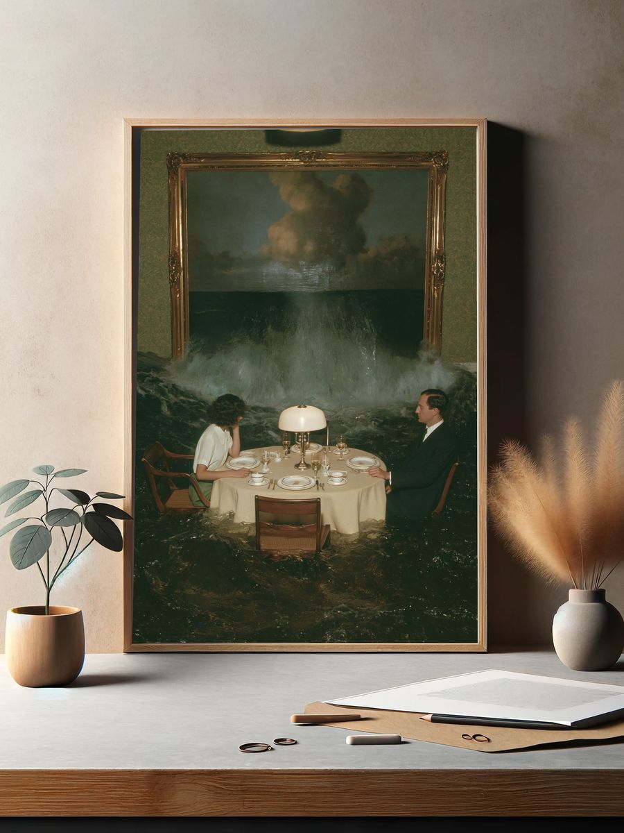 Surreal Flood Dinner Photography Poster. — room view 2