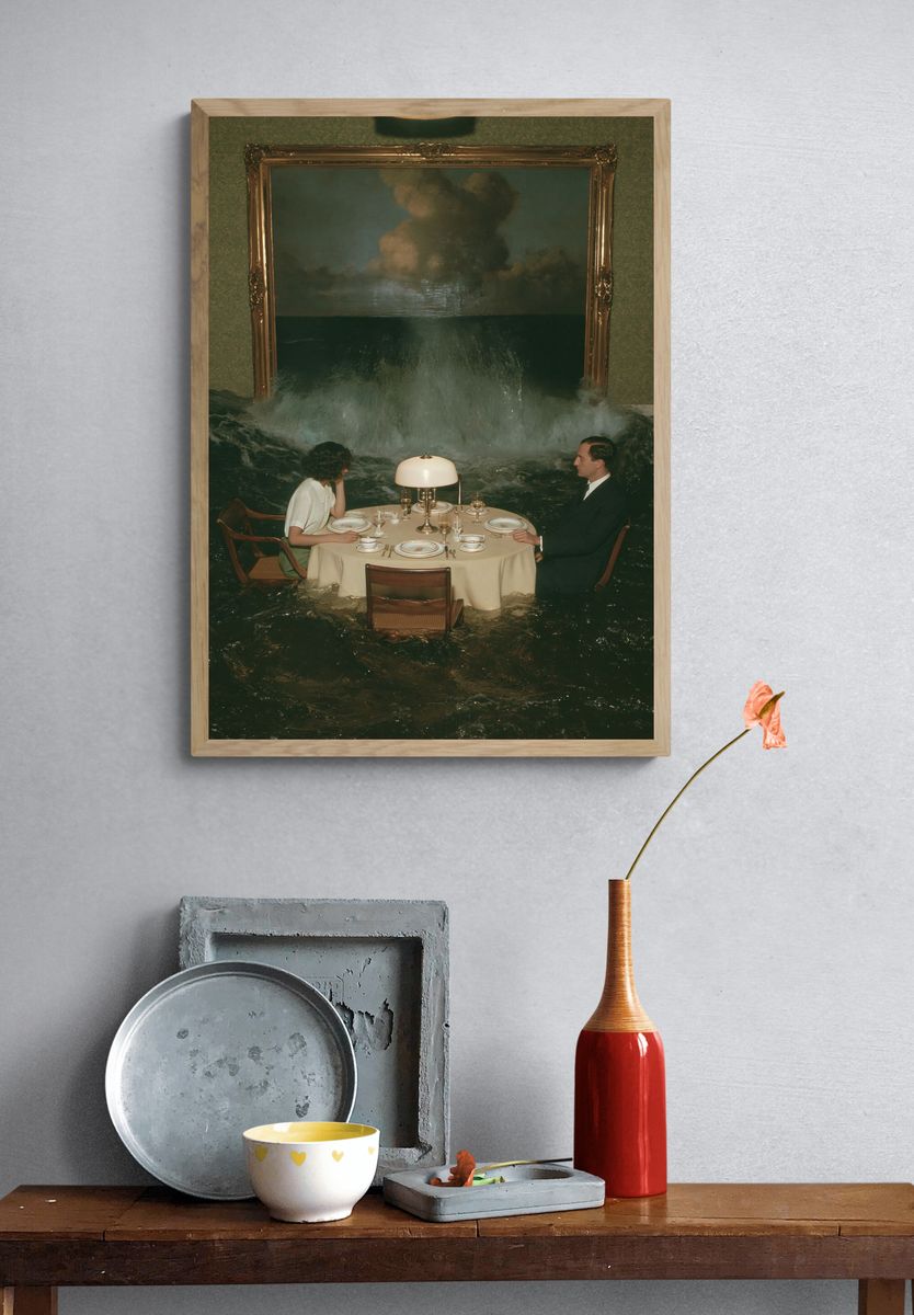 Surreal Flood Dinner Photography Poster. — room view 3