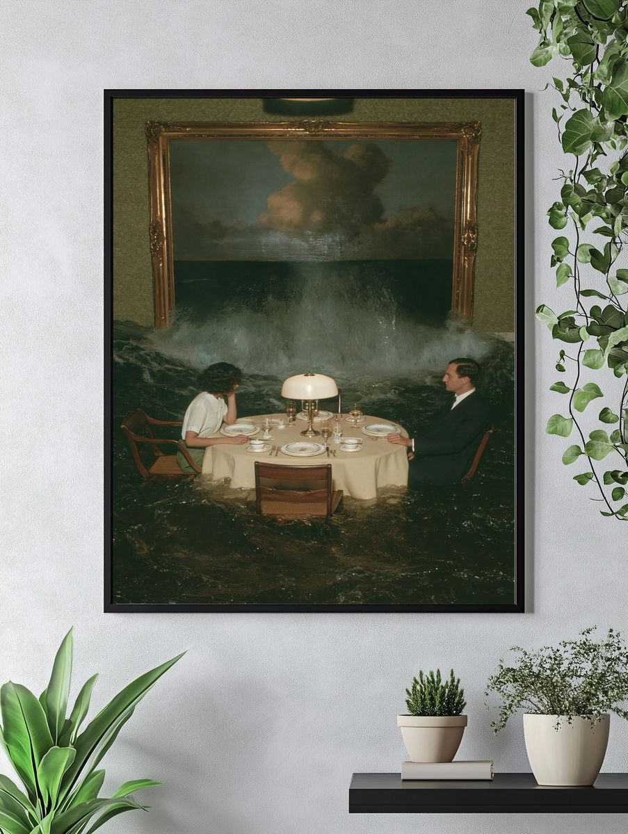 Surreal Flood Dinner Photography Poster. — room view 4