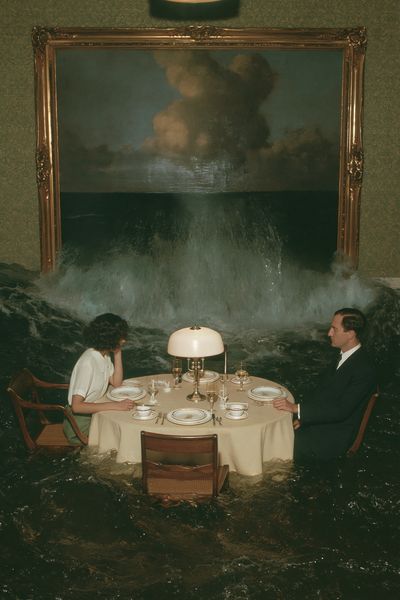 Surreal Flood Dinner Photography Poster. poster