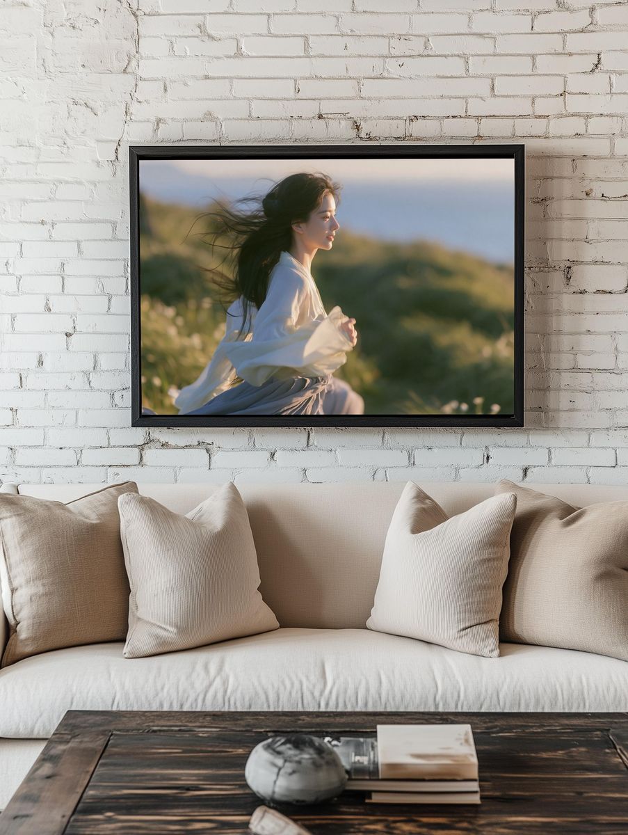 Windblown Woman Portrait Photography Poster. — room view 1