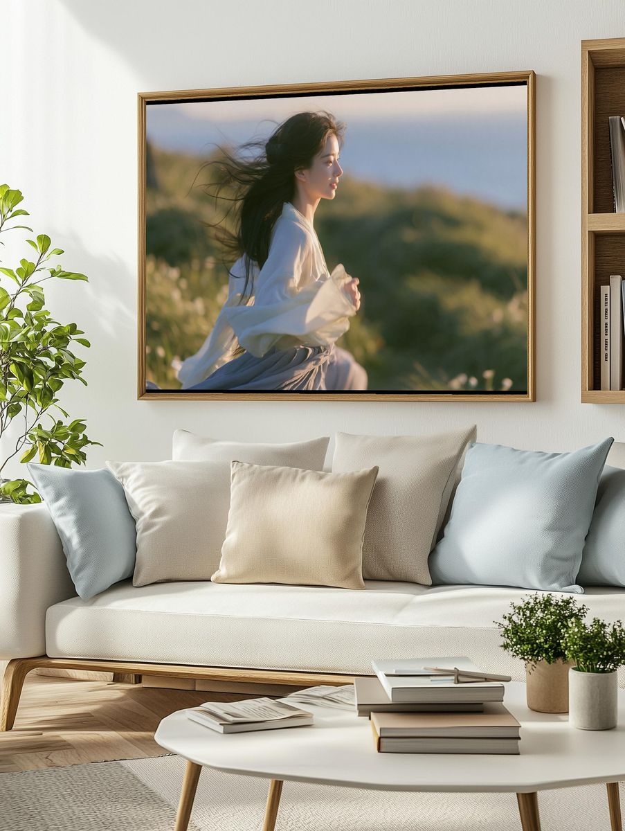 Windblown Woman Portrait Photography Poster. — room view 2