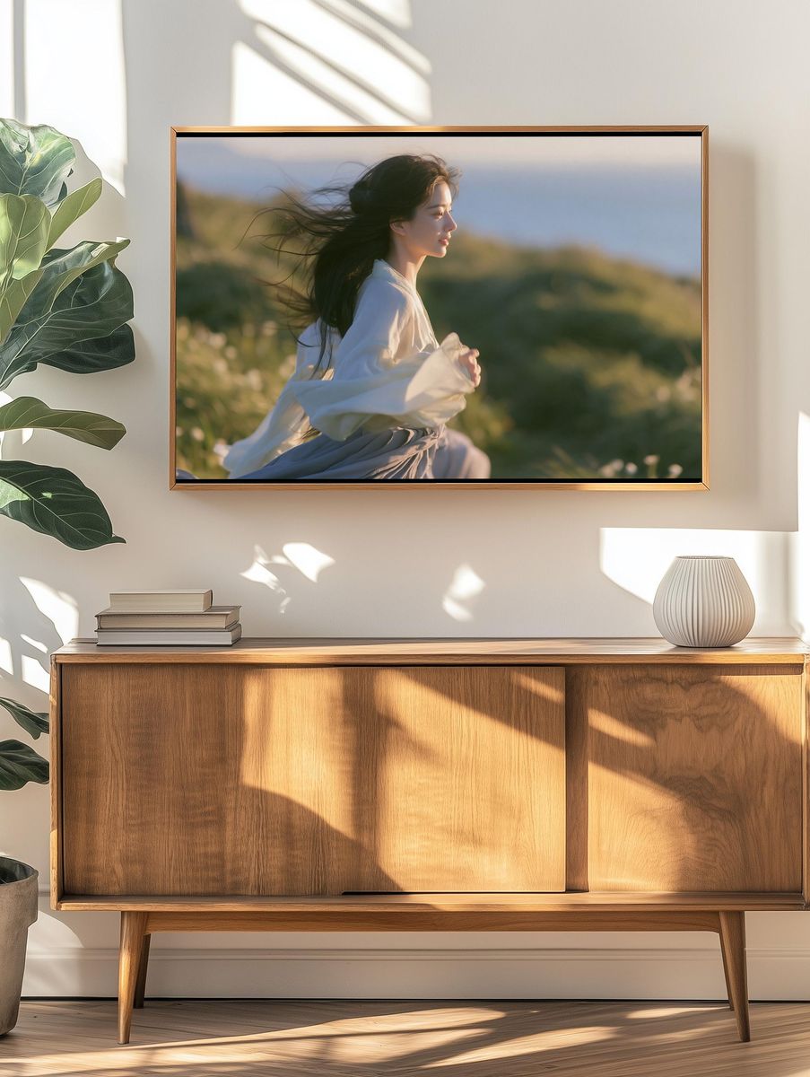 Windblown Woman Portrait Photography Poster. — room view 3