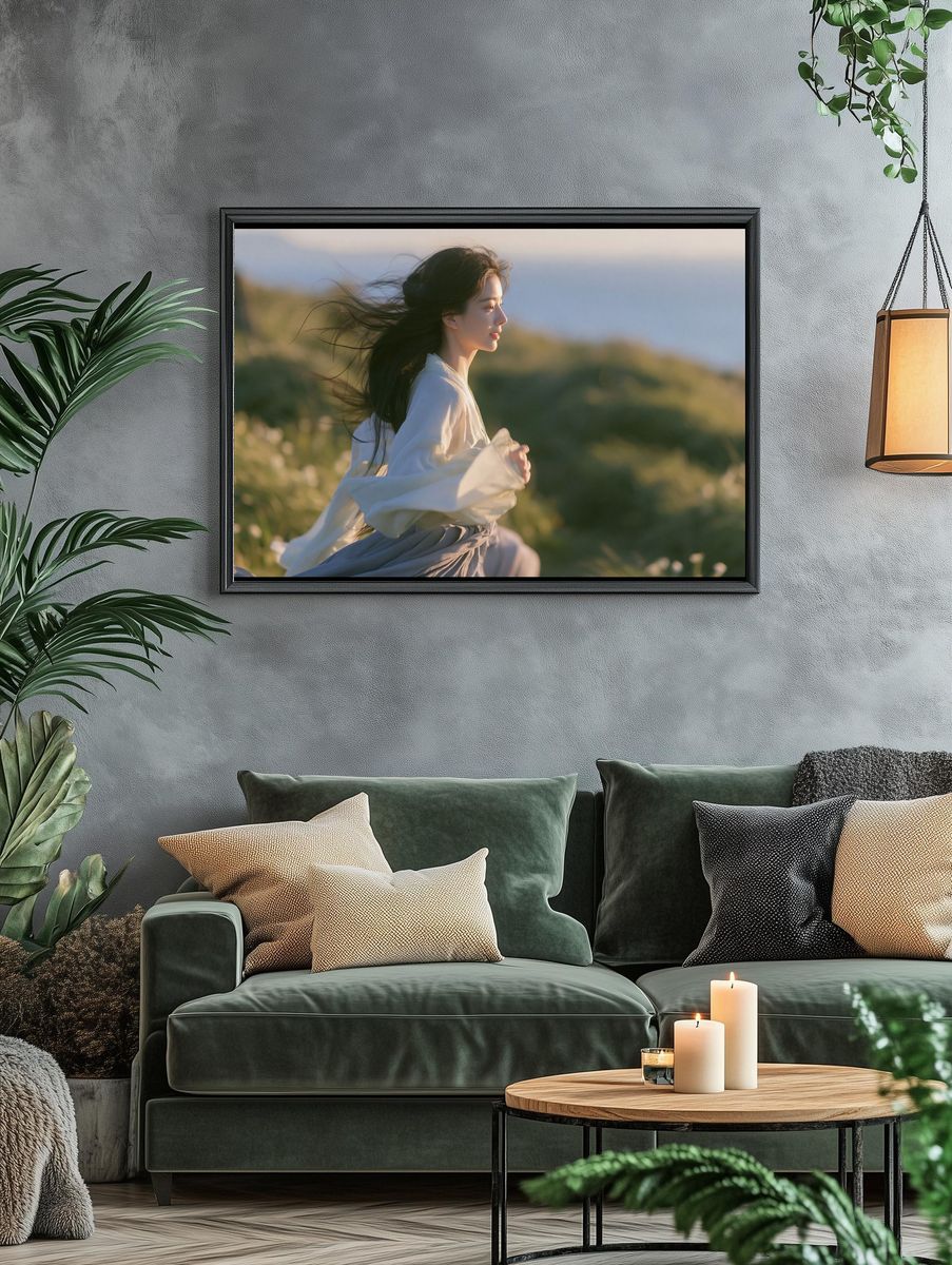 Windblown Woman Portrait Photography Poster. — room view 4