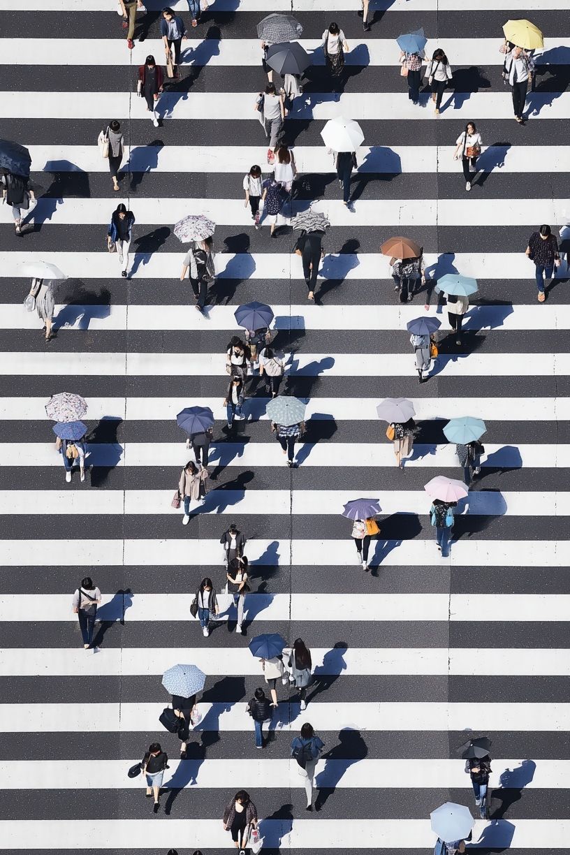 Umbrella Crosswalk Street Photography Poster. poster — photography art