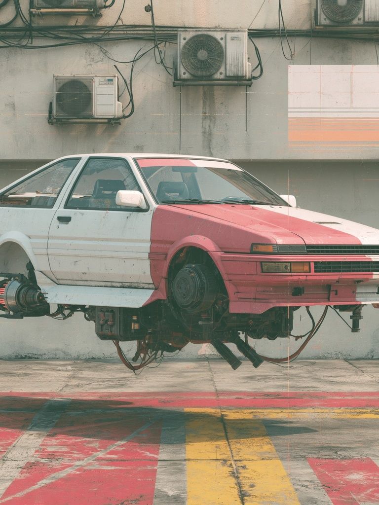 Floating Drift Car Photography Poster. poster — photography art