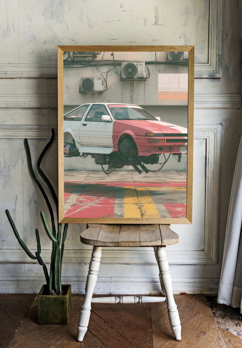 Floating Drift Car Photography Poster. room preview